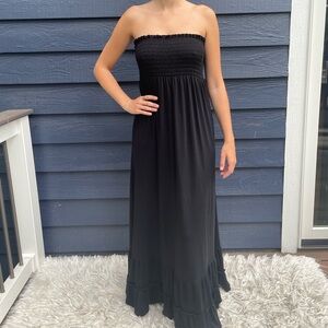 Miken Black Strapless Maxi Dress